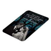 Ehepaar aus Papier auf blauem Baum Magnet (Linke Seite)