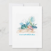 Ehepaar bei Beach Watercolor Hochzeit | SAVE THE D Einladung (Rückseite)