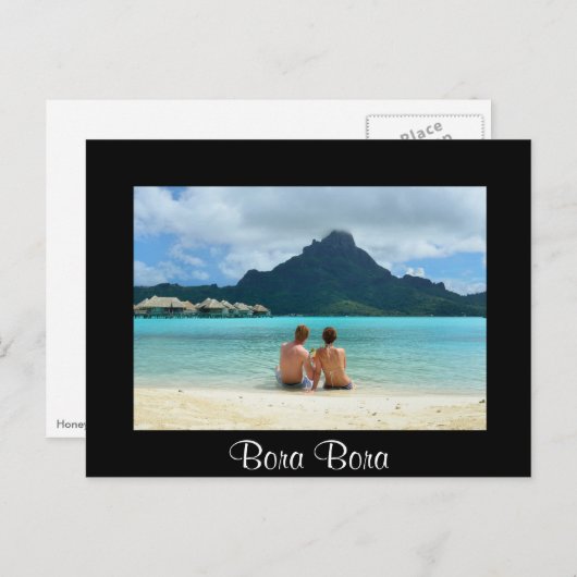 Ehepaar der Hochzeitsreise in Bora Bora Postkarte (Vorne/Hinten)