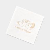 Ehepaar der Schwäne anlässlich der Hochzeit V2 Servietten Mit Folie (Links)