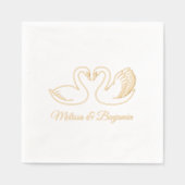 Ehepaar der Schwäne anlässlich der Hochzeit V2 Servietten Mit Folie (Vorderseite)