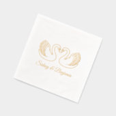 Ehepaar der Schwäne anlässlich der Hochzeit V3 Servietten Mit Folie (Links)