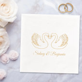 Ehepaar der Schwäne anlässlich der Hochzeit V3 Servietten Mit Folie