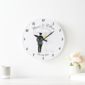Ehepaar Ehe Ehe Ehe schick Aquarell Große Wanduhr (Zuhause)