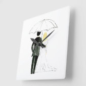 Ehepaar Ehe Ehe Ehe schick Aquarell Quadratische Wanduhr (Winkel)