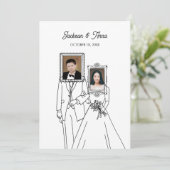 Ehepaar Foto einzigartig Einladung (Stehend Vorderseite)