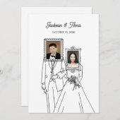 Ehepaar Foto einzigartig Einladung (Vorne/Hinten)