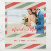 Ehepaar Foto elegant Verheiratet und Verheiratet Weinetikett (Einzelnes Label)