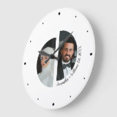 Ehepaar-Foto mit Namen und Date Wall Clock Große Wanduhr (Winkel)