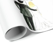 Ehepaar Hochzeit Gerade verheiratet chic Wrapping  Geschenkpapier (Rolleneckpunkt)