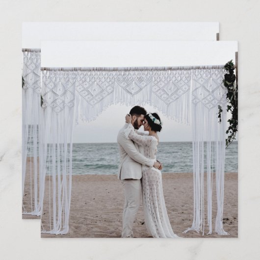 Ehepaar Hochzeit Liebe Romantische Familie Einladung (Vorne/Hinten)