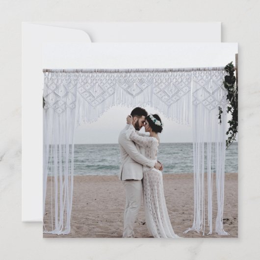 Ehepaar Hochzeit Liebe Romantische Familie Einladung (Rückseite)