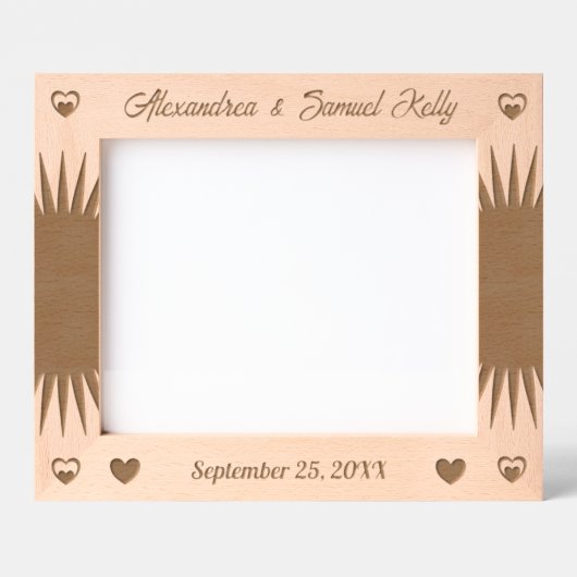 Ehepaar Hochzeit und Jubiläum Script Wooden Geätzte Rahmen (Vorderseite)