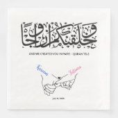 Ehepaar Holding Hands Islamische Hochzeit Serviette (Vorderseite)