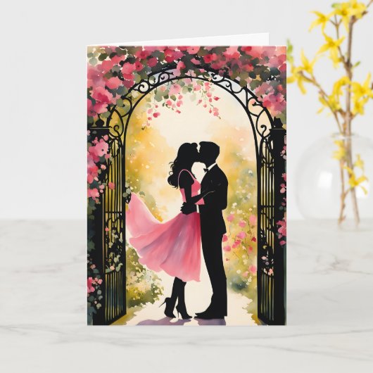 Ehepaar im Garten Valentine Karte (Gelbe Blume)