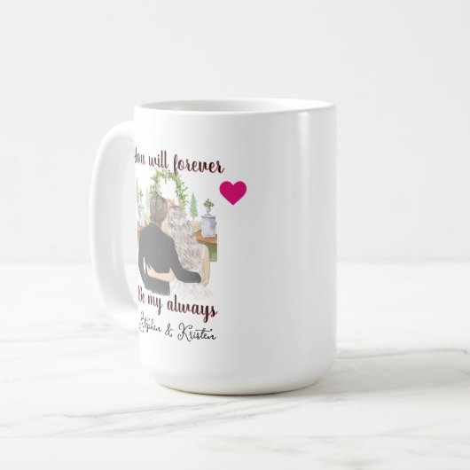 Ehepaar immer Hochzeitstag Kaffeetasse (Vorderseite Links)