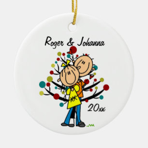 Ehepaar in Liebe 1. Weihnachten Personalisierte Or Keramik Ornament