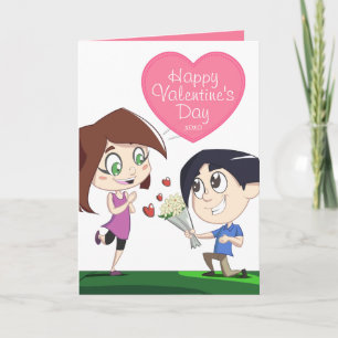 Ehepaar in Liebe - Fotokarte für den rosa Valentin Feiertagskarte