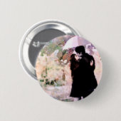 Ehepaar in Liebe Küssen im Regen Abstrakte Kunst Button (Vorne & Hinten)
