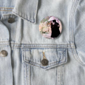 Ehepaar in Liebe Küssen im Regen Abstrakte Kunst Button (Beispiel)