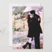 Ehepaar in Liebe Küssen im Regen Abstrakte Kunst Dankeskarte (Vorderseite)