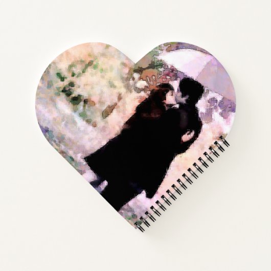 Ehepaar in Liebe Küssen im Regen Abstrakte Kunst Notizblock (Rückseite)