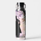 Ehepaar in Liebe Küssen im Regen Abstrakte Kunst Trinkflasche (Rückseite)