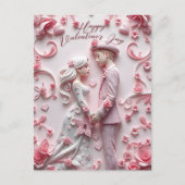 Ehepaar in Liebe Romantischer Rosa Valentinstag Postkarte (Vorderseite)