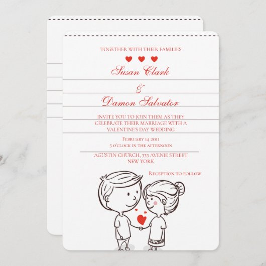 Ehepaar in Liebe Valentinstag Einladung (Vorne/Hinten)