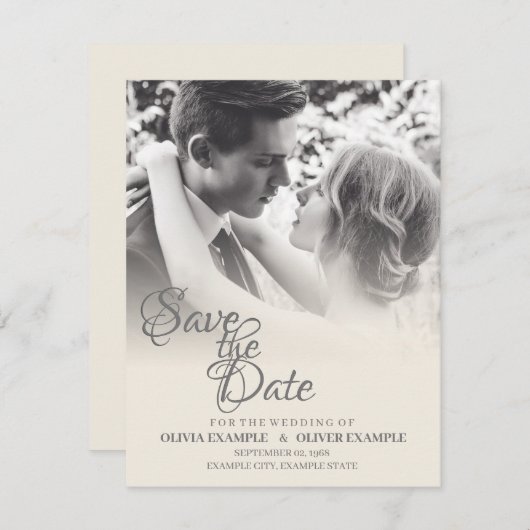Ehepaar küssen in Monochrome Einladung (Vorne/Hinten)