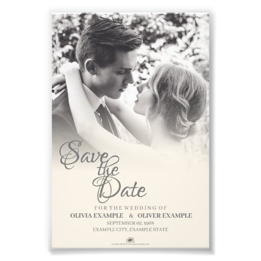 Ehepaar küssen in Monochrome Fotodruck (Vorne)