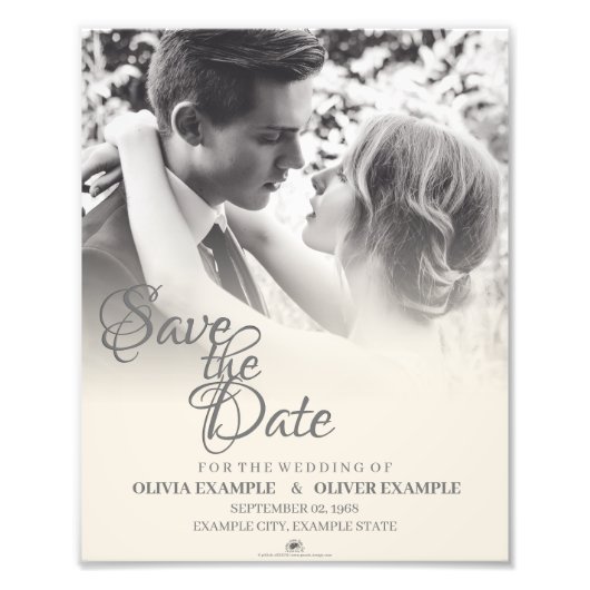 Ehepaar küssen in Monochrome Fotodruck (Vorne)