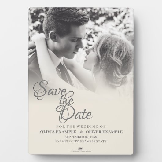 Ehepaar küssen in Monochrome Fotoplatte (Vorderseite)