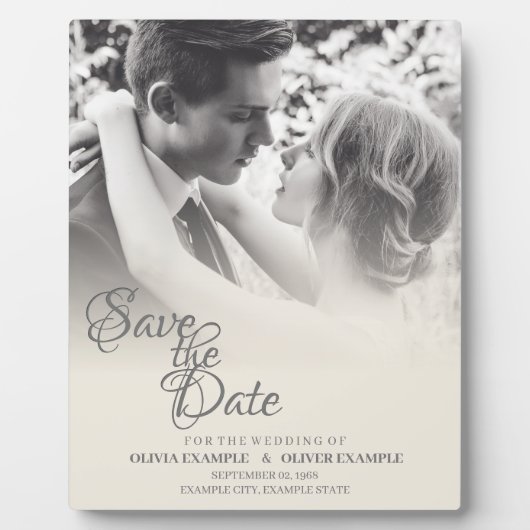 Ehepaar küssen in Monochrome Fotoplatte (Vorderseite)