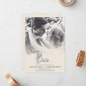 Ehepaar küssen in Monochrome Mitteilungskarte (Vorderseite/Rückseite Beispiel)