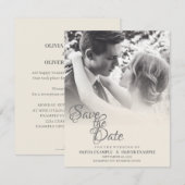 Ehepaar küssen in Monochrome Save The Date (Vorne/Hinten)