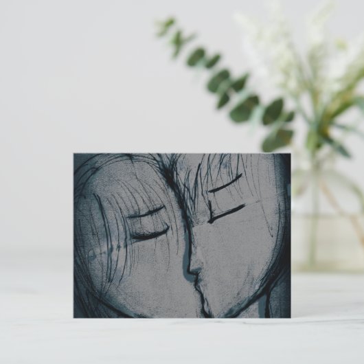 Ehepaar küssen, romantisch postkarte (Stehend Vorderseite)