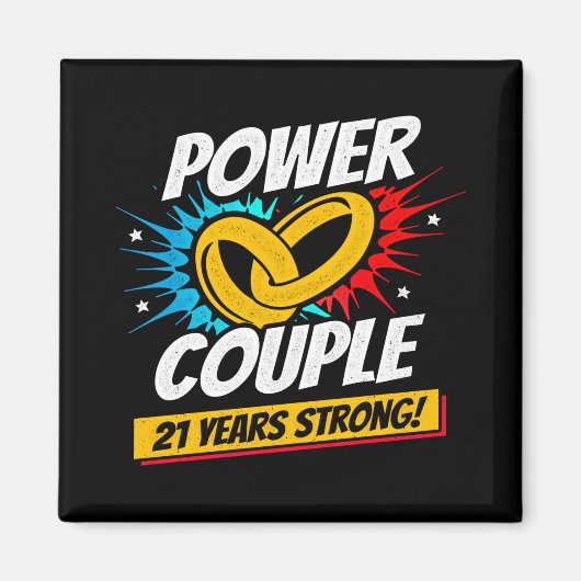 Ehepaar Married 21 Years - 21st Wedding Anniversar Magnet (Vorne)