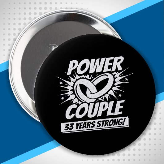 Ehepaar Married 33 Years - 33rd Wedding Anniversar Button