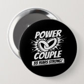 Ehepaar Married 33 Years - 33rd Wedding Anniversar Button (Vorne & Hinten)
