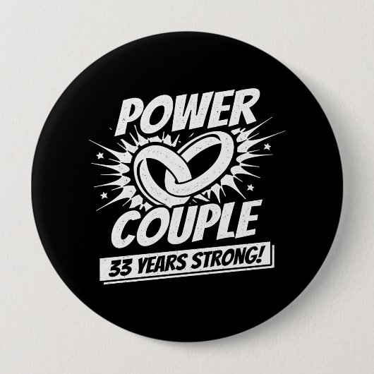 Ehepaar Married 33 Years - 33rd Wedding Anniversar Button (Vorderseite)