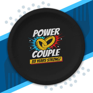 Ehepaar Married 33 Years - 33rd Wedding Anniversar Pappteller