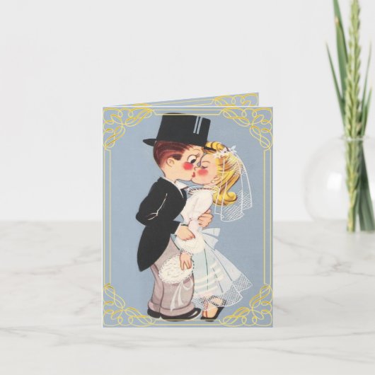 Ehepaar mit sonniger und niedlicher Cartoon Einladung (Vorderseite)