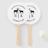 Ehepaar Name Deer Monogram Rustic Country Wedding Fächer (Vorne und Hinten)