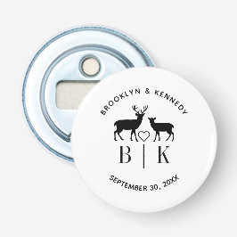 Ehepaar Name Deer Monogram Rustic Country Wedding Flaschenöffner