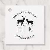 Ehepaar Name Deer Monogram Rustic Country Wedding Geschenkanhänger (Vorderseite)