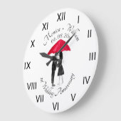 Ehepaar Papier Jahrestag römische Zahlen Lar Große Wanduhr (Winkel)