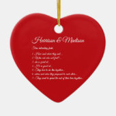 Ehepaar, rotes Herz Couple Fun Fakten Custom Foto Keramik Ornament (Vorne)
