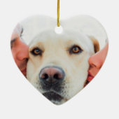 Ehepaar, rotes Herz Couple Fun Fakten Custom Foto Keramik Ornament (Hinten)