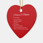 Ehepaar, rotes Herz Couple Fun Fakten Custom Foto Keramik Ornament (Links)